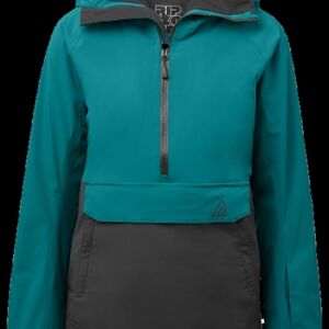 Teal and Black Woman's Jacket